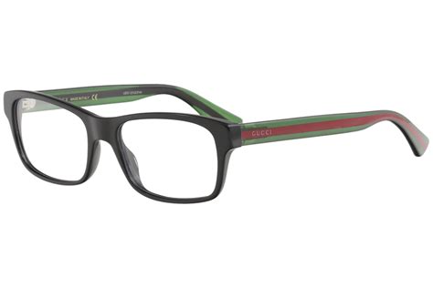 gucci gg0006o eyeglasses black green 002